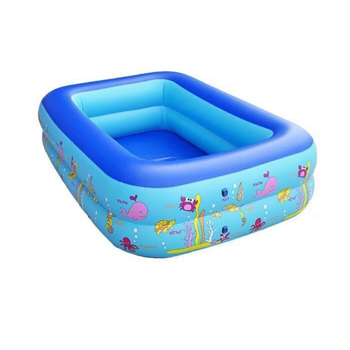 Bể bơi chữ nhật 2 tầng dài 1.2m đế dày chống trượt, bể bơi 2 tầng dài 1.2m đế dày chống trượt, phao tắm hình thú cho bé, bồn tắm trẻ em bơm hơi 1m2 - bể bơi phao hình chữ nhật, bể bơi, bồn tắm, bình chứa nước