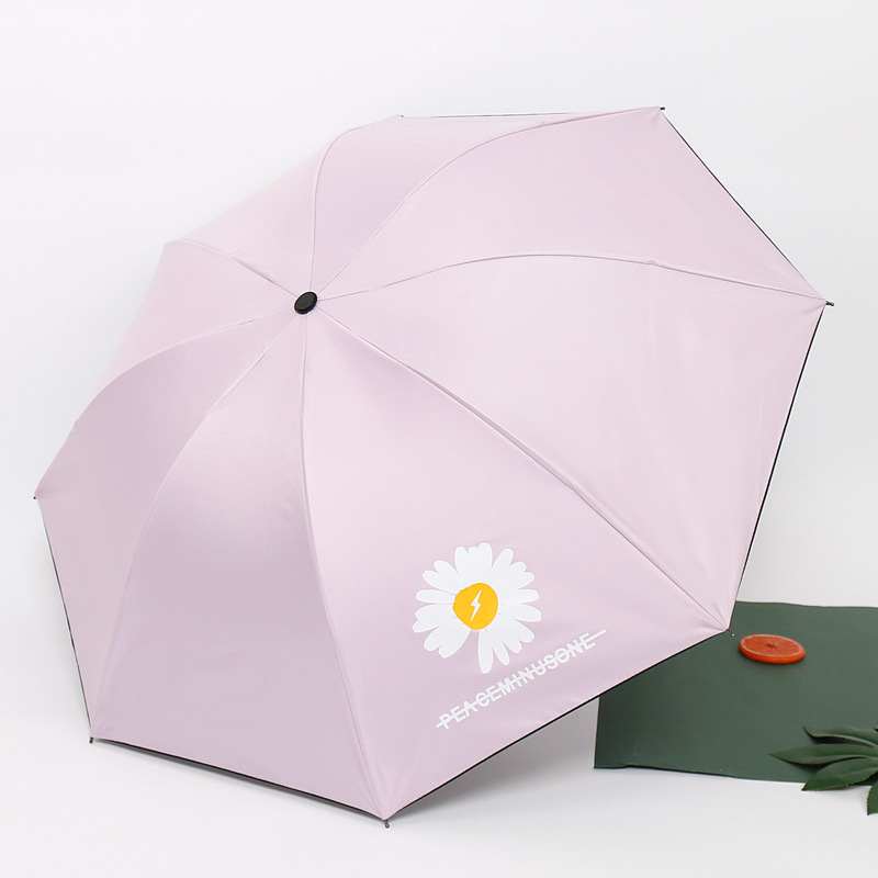 Ô Dù Hàn Quốc Chống Tia UV Hình Hoa Cúc Chất Liệu Vải Dù Mật Độ Cao Chống Nước Tuyệt Đối