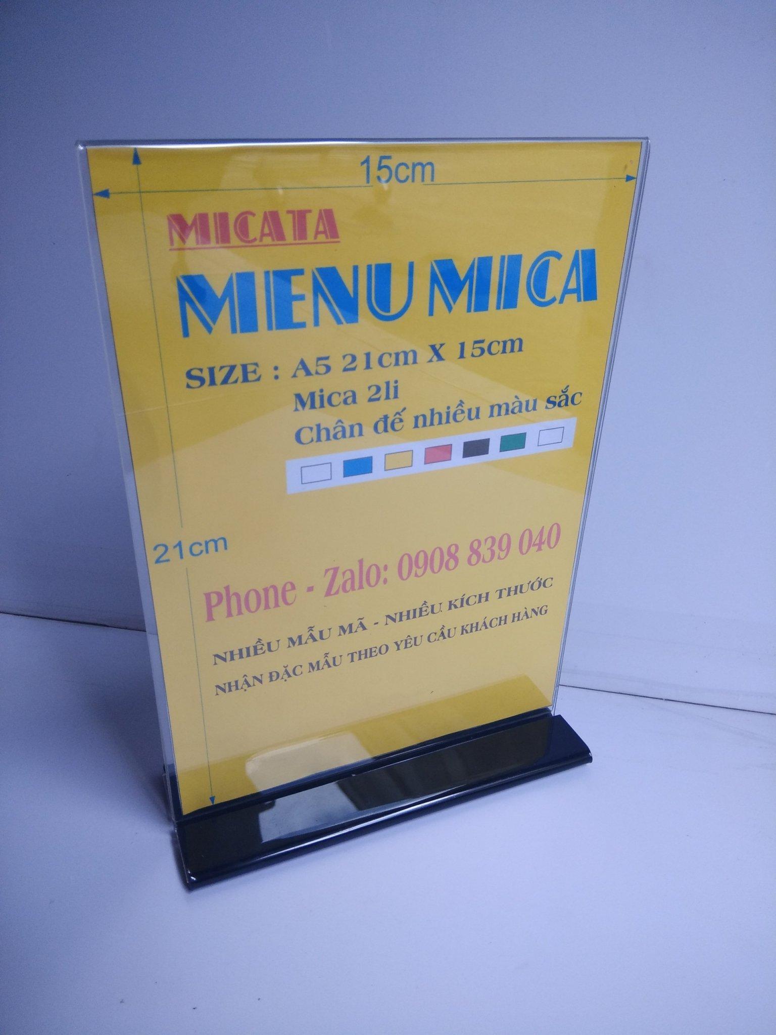 Menu mica a5