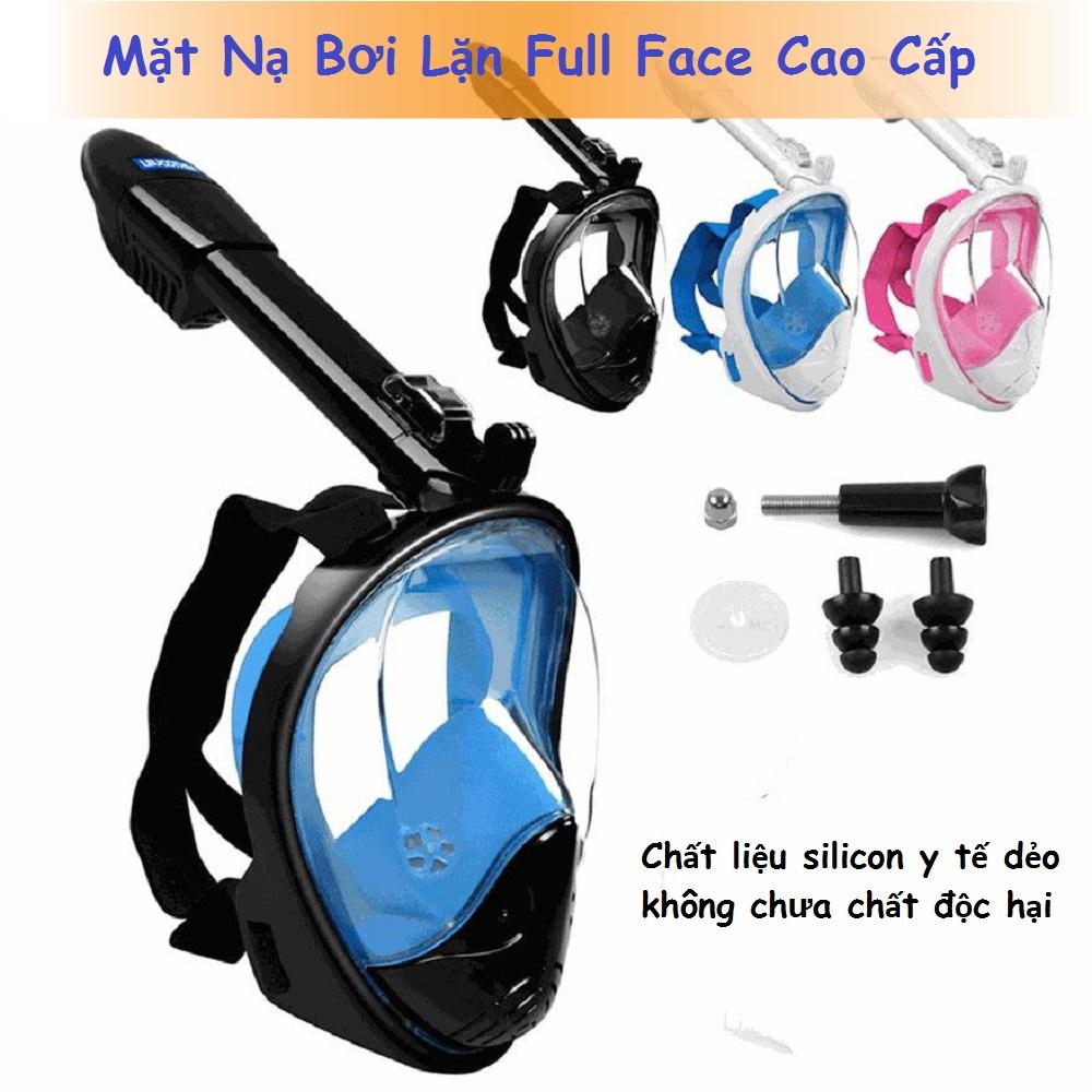 Ống Thở Bơi Lặn Mặt Nạ Lặn Fullface Dụng cụ lặn dụng cụ gắn ống thở mặt nạ khí mat na boi lan Mặt nạ bơi lặn •phần miệng thở được làm ngăn khí chống mờ kính do hơi thở khi lặn và thoát nước được dễ dàng BH 1 ĐỔI 1