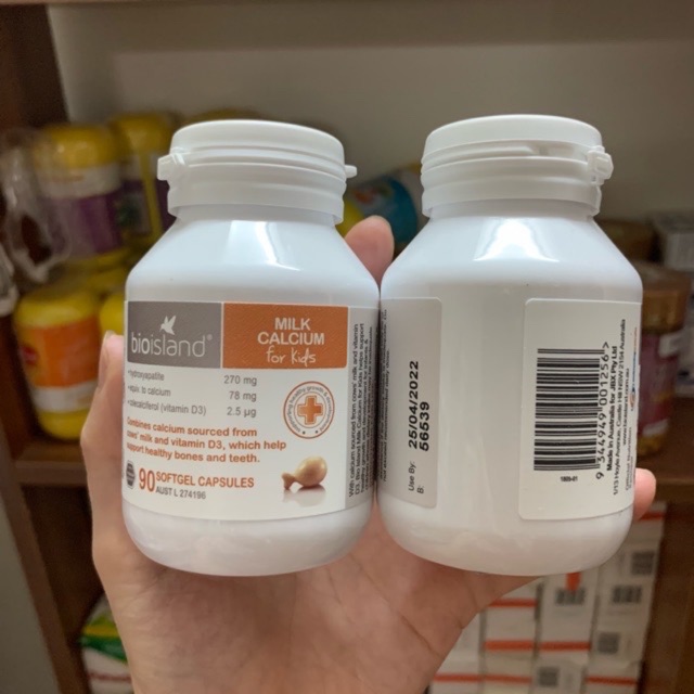 Canxi sữa cho bé Milk Calcium Bio Island Úc