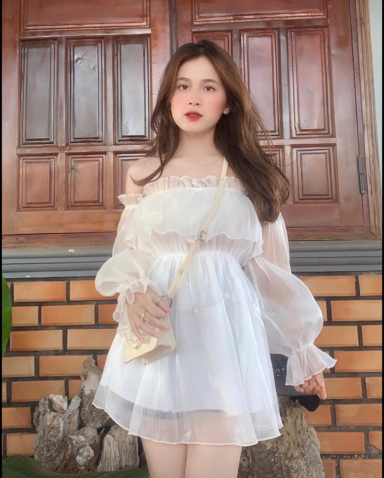 Áo nữ, áo kiểu nữ trễ vai dáng dài chất voan tơ cao cấp siêu dễ thường, váy áo đi biển, đi tiệc [ÁO VÁY]