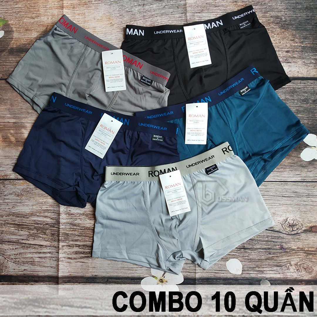 [HCM]Bộ 10 Quần sịp đùi quần boxer nam thun lạnh cao cấp tôn dáng ôm trọn vòng 3 lưng thun mềm mại