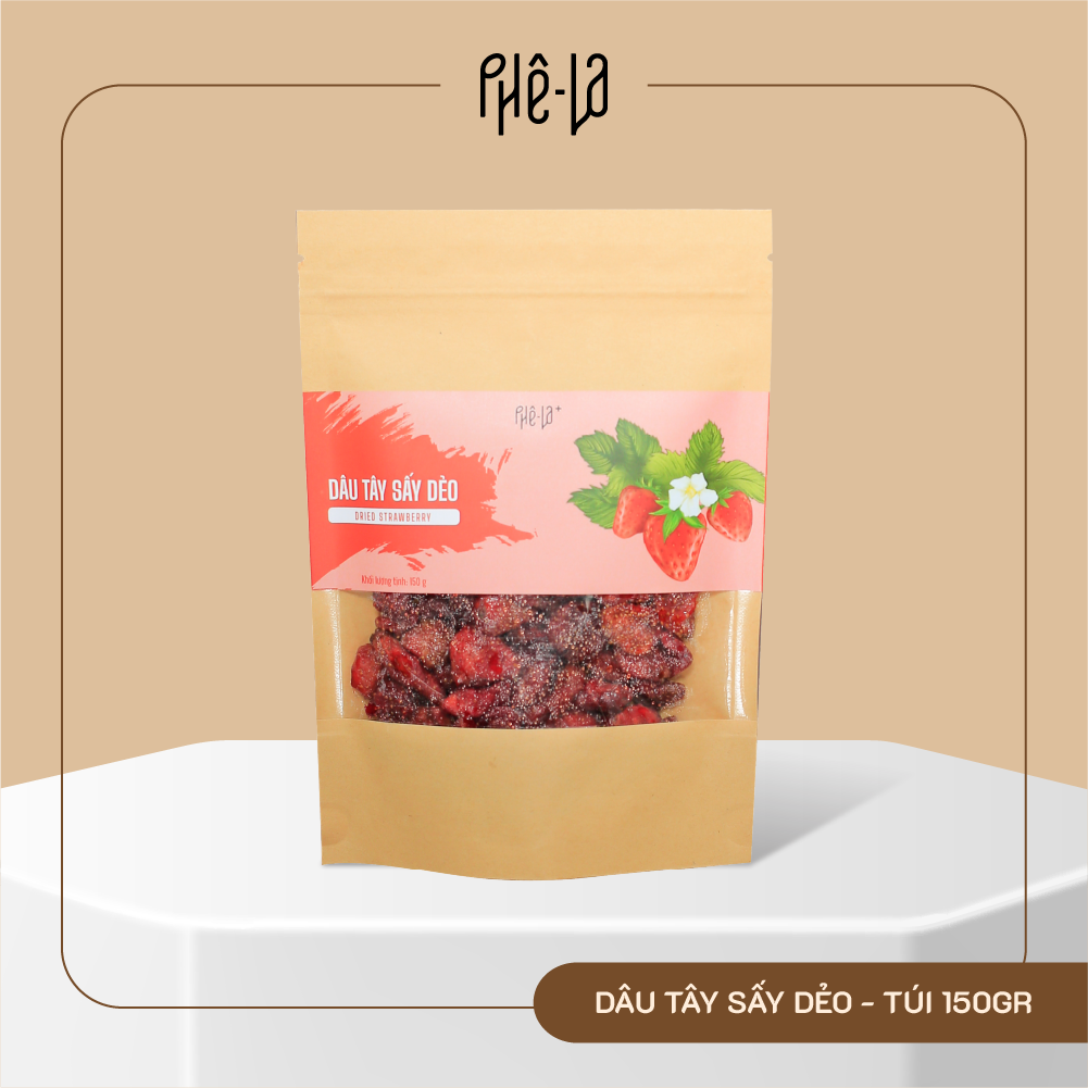 Dâu tây sấy dẻo - phê la, đặc sản đà lạt túi 150g