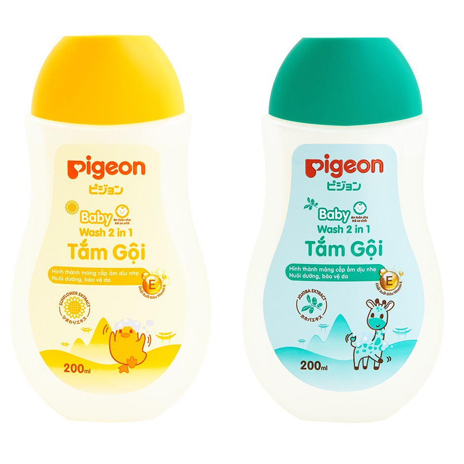 Sữa tắm gội P.igeon 2in1 dịu nhẹ cho trẻ sơ sinh và trẻ nhỏ 200ml ANBABY