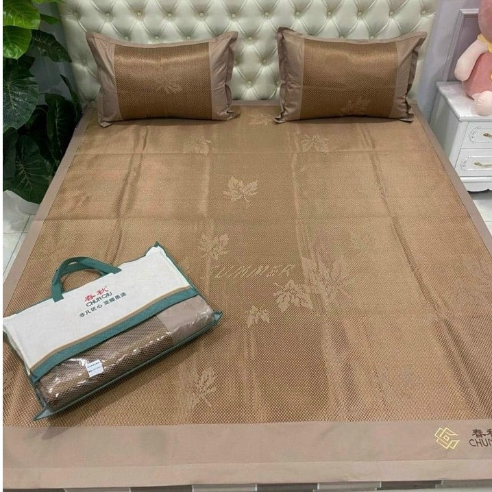 Chiếu mây điều hòa lót lụa chunqiu nhập khẩu chính hãng m6 m8 2m, chiếu điều hòa sợi mây tự nhiên
