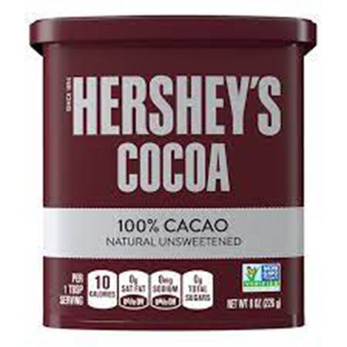 Bột socola Hershey's Cocoa 100% cacao tự nhiên không chất làm ngọt 226gr của Úc