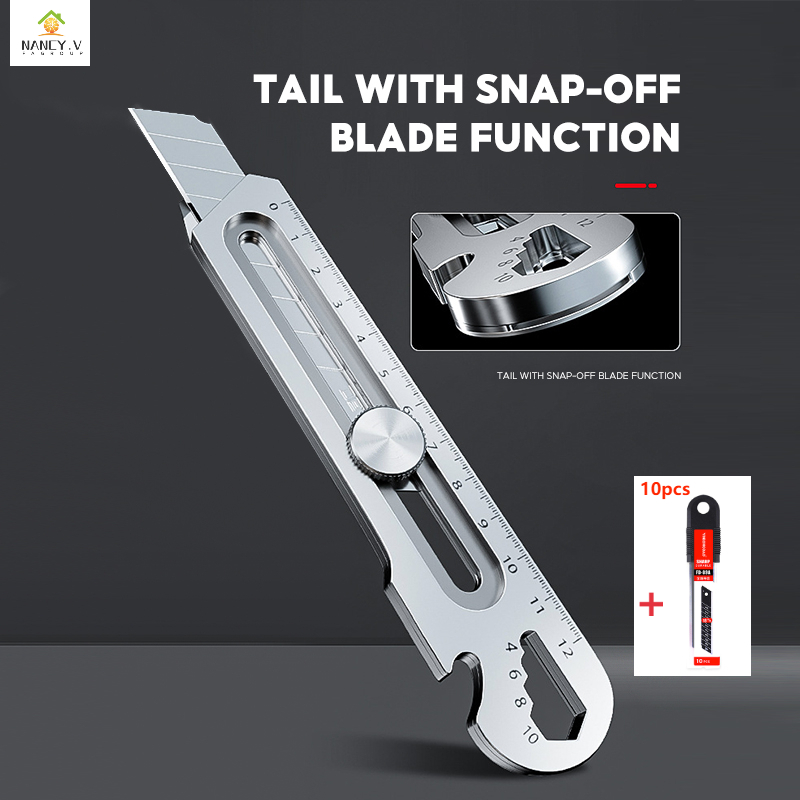 18mm Thép không rỉ dao rọc giấy đa năng làm mịn cạnh