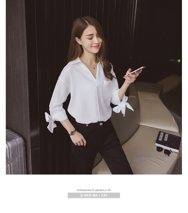 [PILA FASHION]ÁO SƠMI TAY CỘT NƠ MÀU TRẮNG PHỐI QUẦN ÂU CỰC SANG - AP005