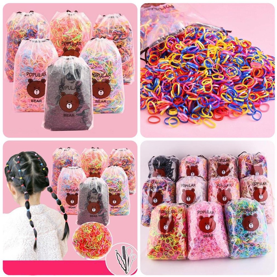 Bịch chun nhiều màu cho bé tạo kiểu tóc Túi chun cột tóc sợi nhỏ cho bé gái MOMMAX KIDS