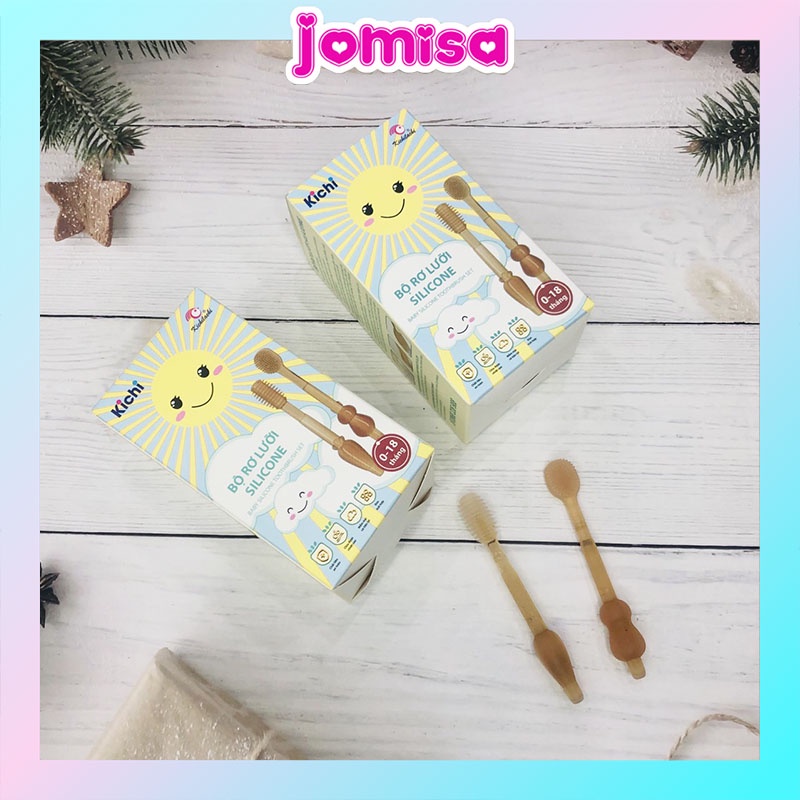 Bộ vệ sinh răng miệng bàn chải rơ lưỡi silicon cho bé Kichilachi JOMISA AD22
