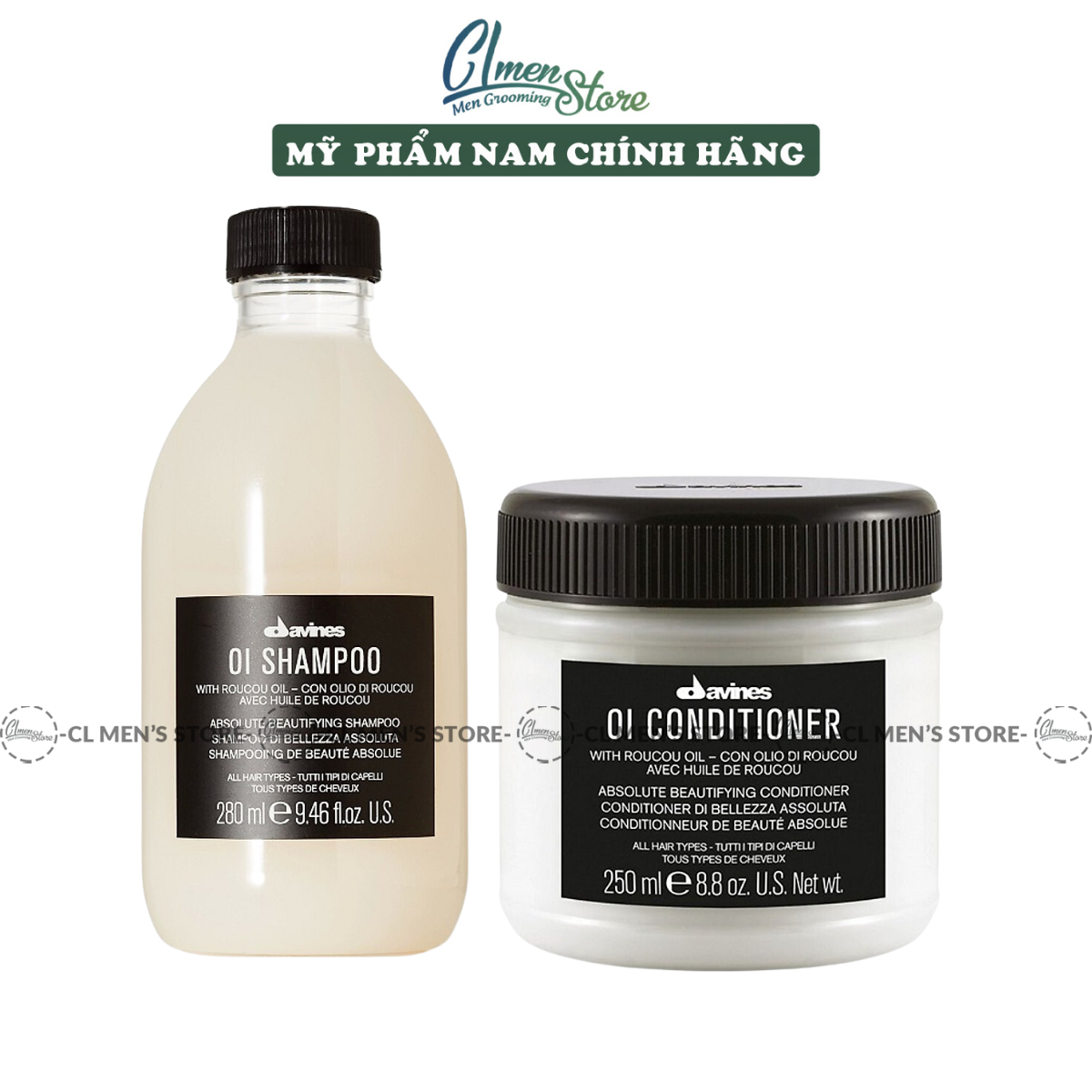 Dầu gội và dầu xả Dành cho mọi loại tóc Davines OI Shampoo & Conditioner