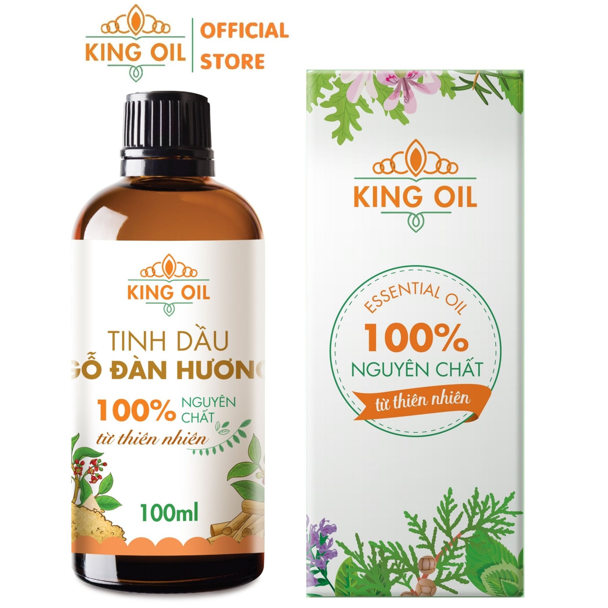 Tinh dầu Đàn Hương 100ml nguyên chất Organic từ thiên nhiên, thơm phòng, xông phòng, thư giản, đuổi muỗi, khử khuẩn, giải cảm, giảm stress - KingOil