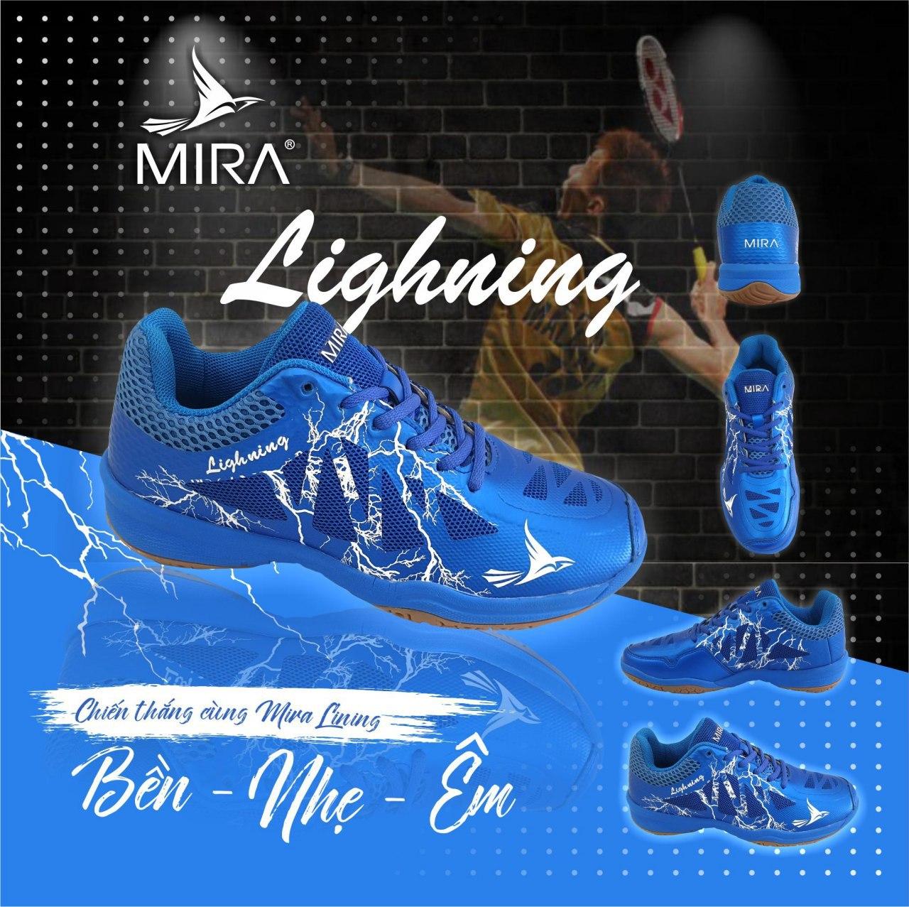 [HCM]Giày Cầu Lông Nam Nữ Mira Lightning Chuyên Nghiệp Đế Kếp Chống Lật Cổ Chân Mềm Ôm Chân Thoáng Khí Giày Bóng Chuyền Giày Thể Thao Giày Đánh Cầu Lông