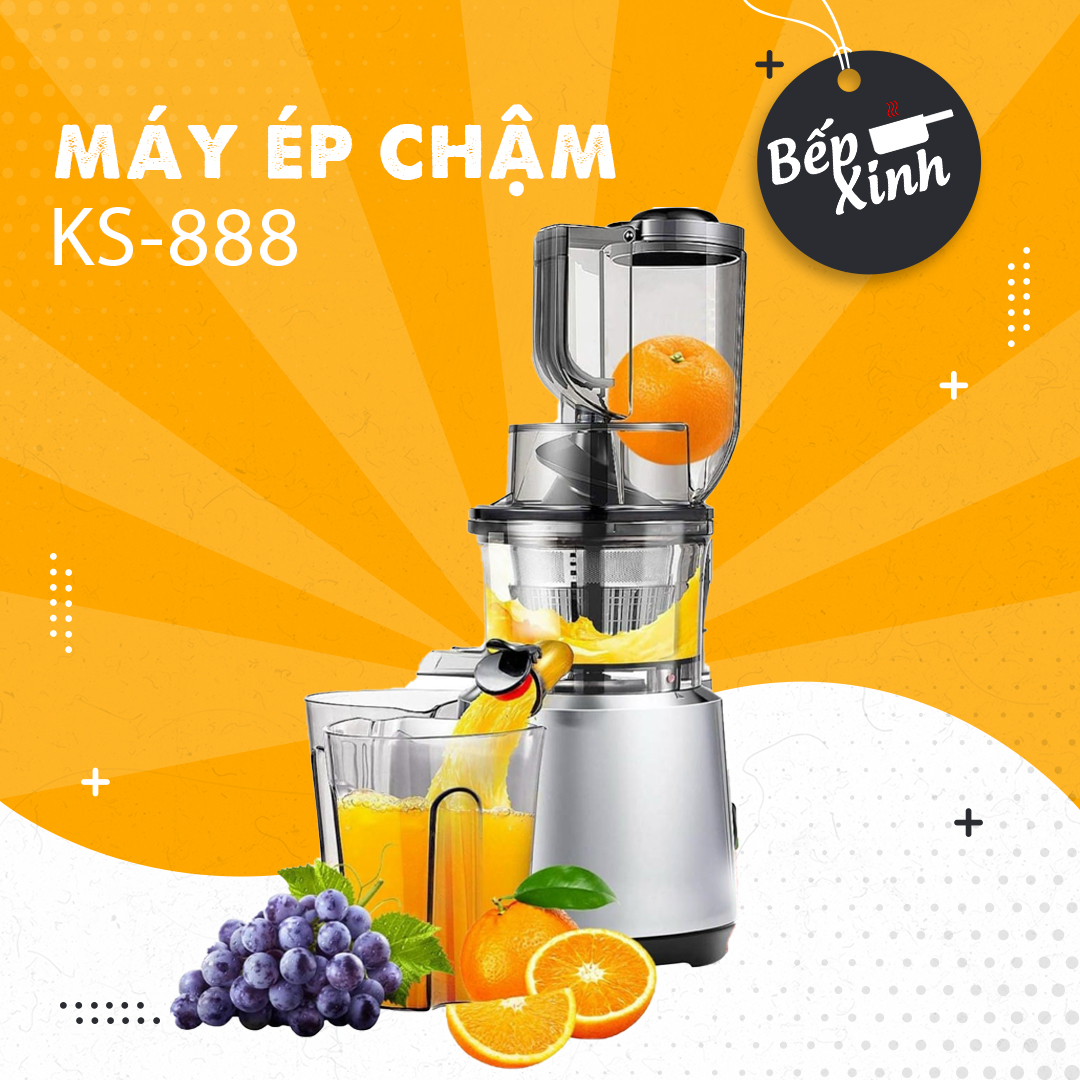 Máy ép trái cây ks888 - ép kiệt bã - có đảo chiều - máy ép hoa quả tốc độ chậm - máy ép chậm ks-888