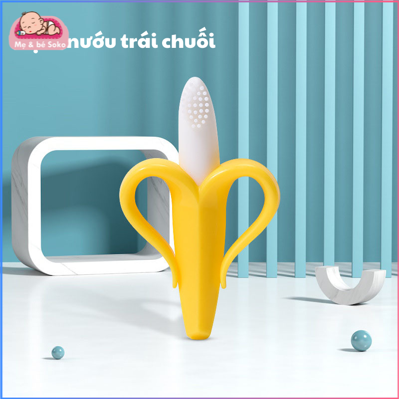 Gặm nướu silicone cho bé giảm ngứa lợi, tập nhai nhiều mẫu ( hươu, quả dâu, cam, chuối và đeo tay) - Mẹ bé Soko