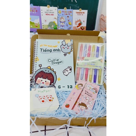 Set ngữ pháp tiếng anh cho người mới tiếng anh, sổ lò xo ngữ pháp, flashcard, highlight sport