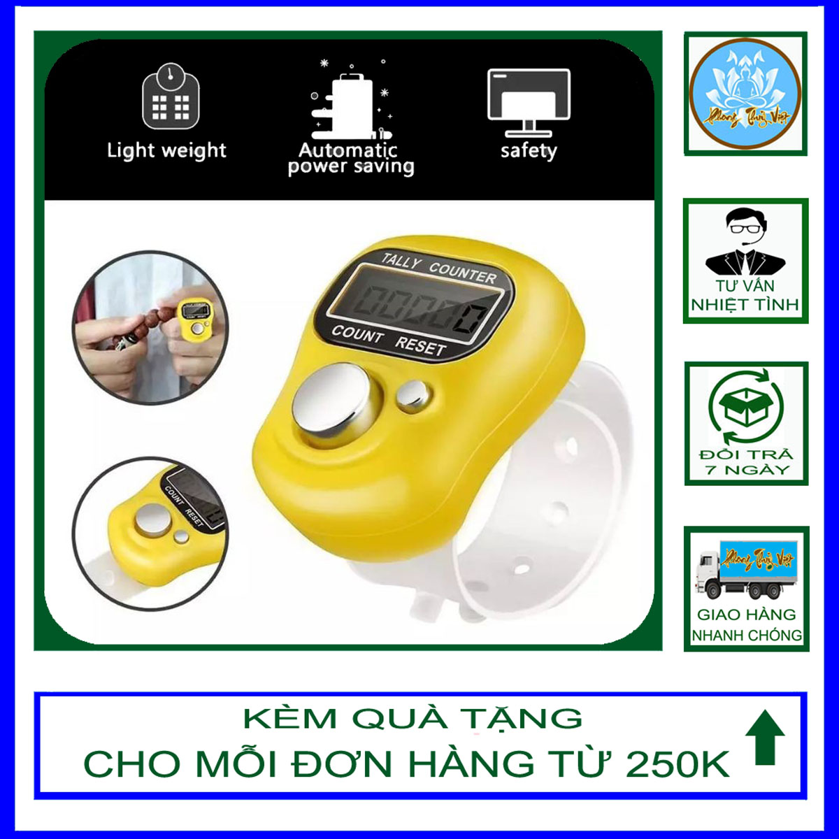 Bán chạy - máy đếm số niêm phật tí hon rẻ, có nút đeo tay - máy đếm số niệm phật tí hon