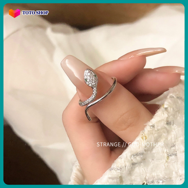Nhẫn con rắn thu đông GZ563 dã ngoại - nhẫn nữ cute, nhẫn nữ big size, nhẫn nữ lượn sóng, nhẫn nữ giản dị, nhẫn nữ cá tính bạc, nhẫn nữ dễ thương, nhẫn nữ cóc, BSTNH -