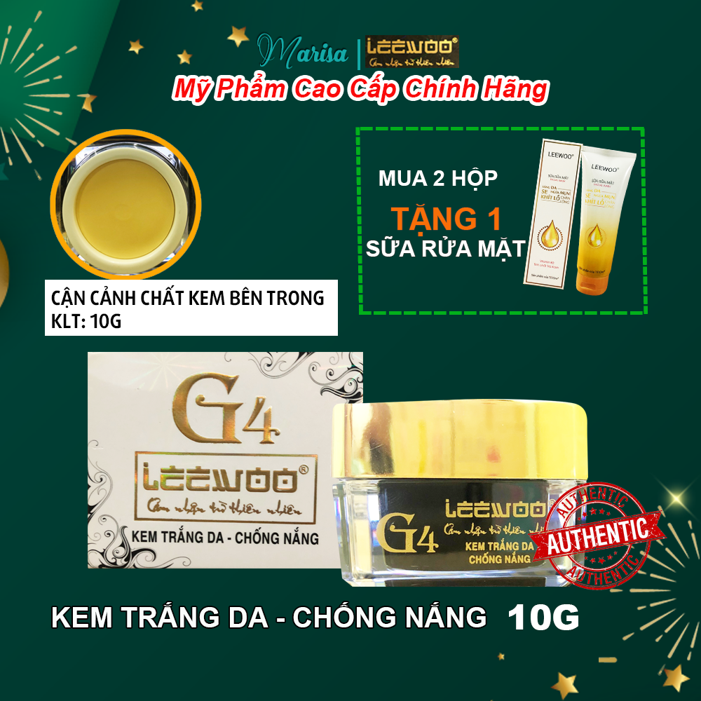 Kem trắng da mặt chống nắng Leewoo G4 10gram chính hãng - Mỹ phẩm Leewoo - Marisa Beauty
