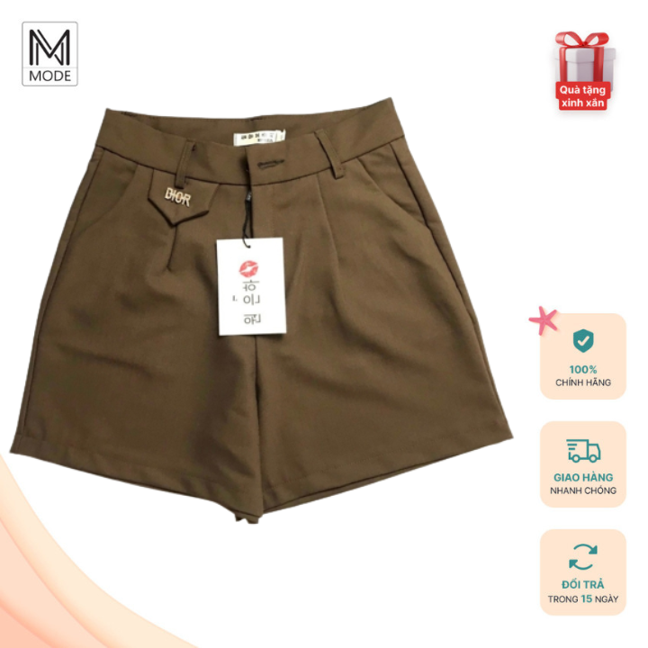 Quần short nữ túi nắp gập cạp cao shorts vải cao cấp phong cách hàn quốc - ngocmode