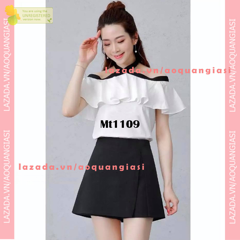 Quần giả váy vạt chéo rẻ xinh Mt1109 aoquangiasi