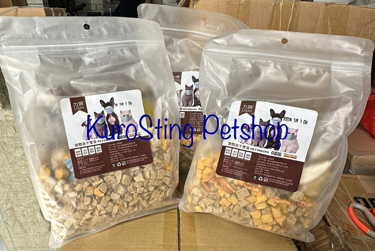Thức ăn sấy khô cho chó, mèo hỗn hợp đủ 11 loại có chim cút sấy túi 500gr