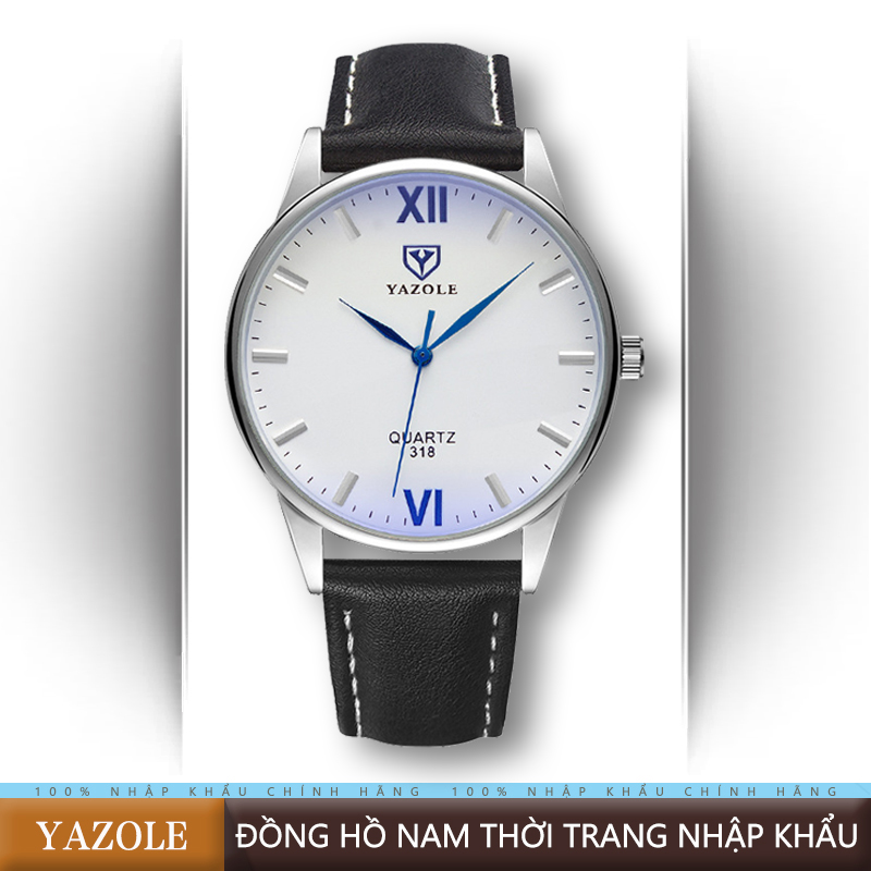YAZOLE đồng hồ nam Casual Thanh toán khi nhận hàng Siêu chống nước Sự đơn giản cao cấp Quà tặng ngày lễ Kính khoáng Dây da [318]