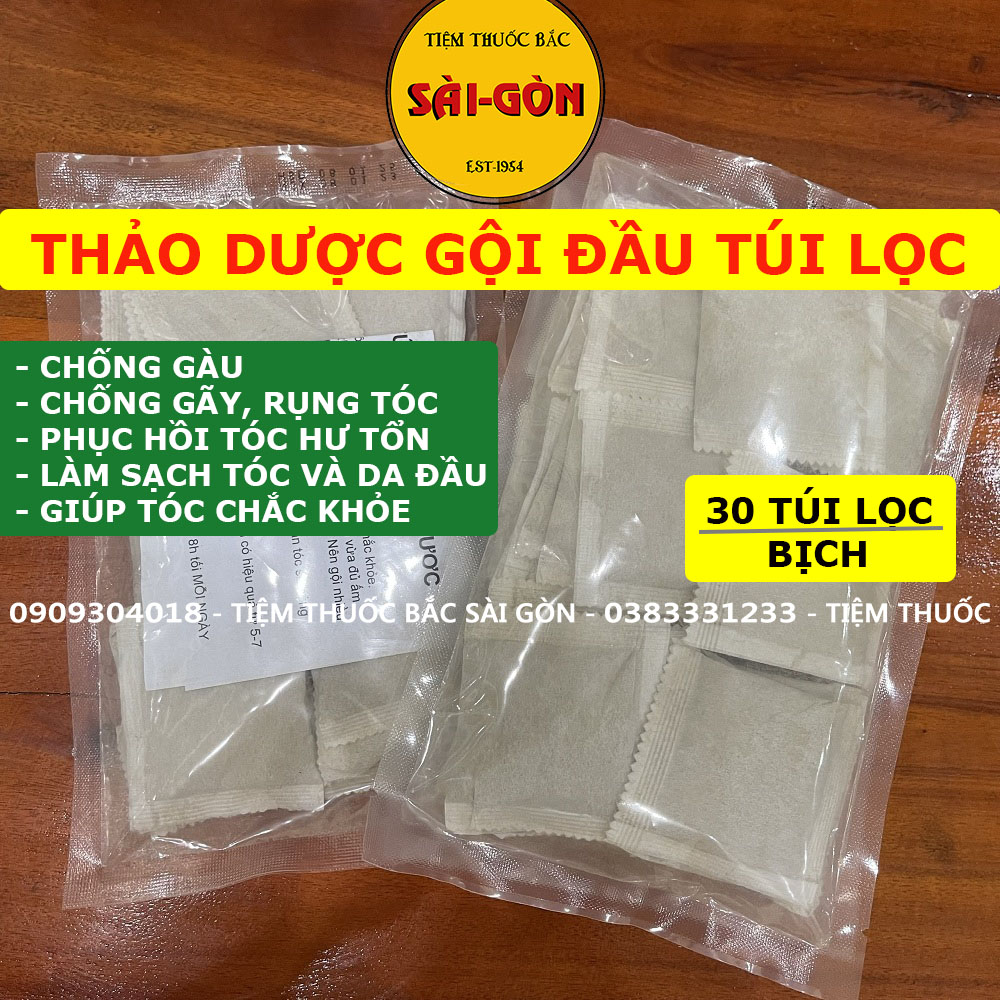 Thảo dược gội đầu túi lọc - bịch 30 túi lọc