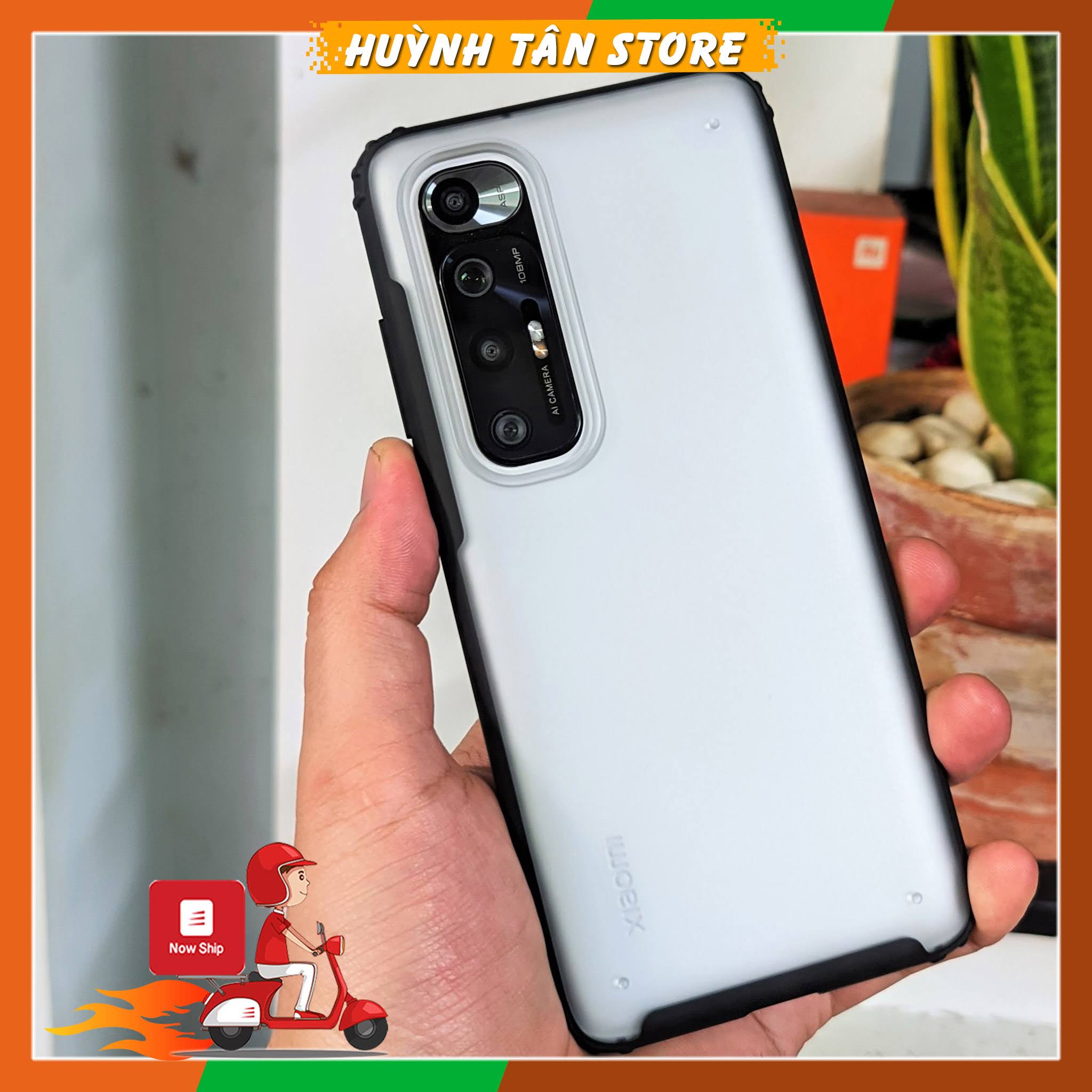 Ốp lưng mi 10s chống sốc bảo vệ camera chống vân tay nhám viền màu ver 2 phụ kiện điện thoại huỳnh tân store