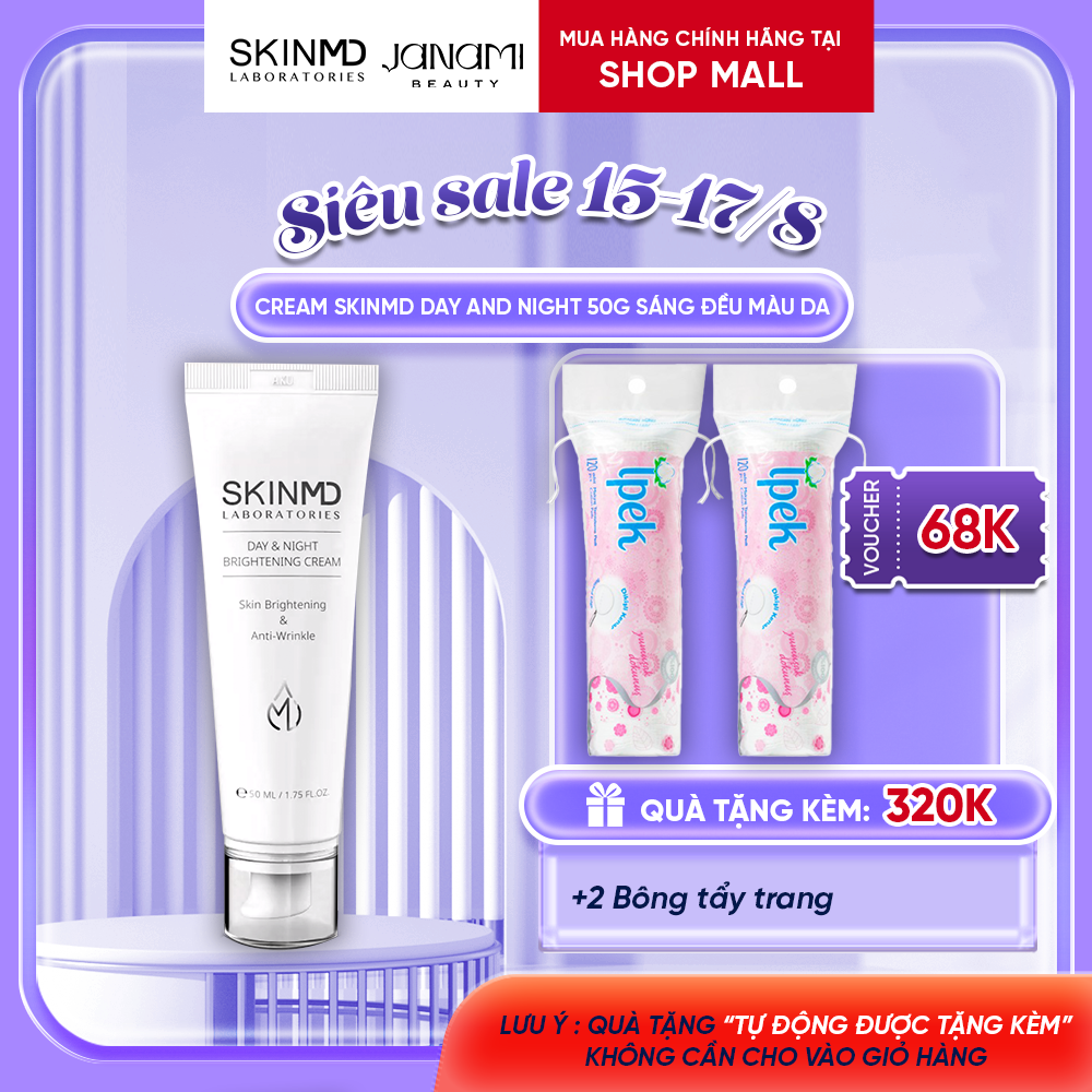 Kem dưỡng trắng da cấp ẩm chuyên sâu chống lão hóa SkinMD Brightening Cream 50ml