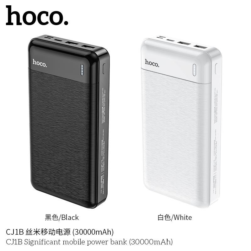 Pin sạc dự phòng Hoco CJ1B dung lượng khủng 30000mAh 2 đầu ra cân bằng thông minh cho phép sạc nhiều thiết bị cùng lúc tích hợp LED hiển thị dung lượng pin tiện lợi