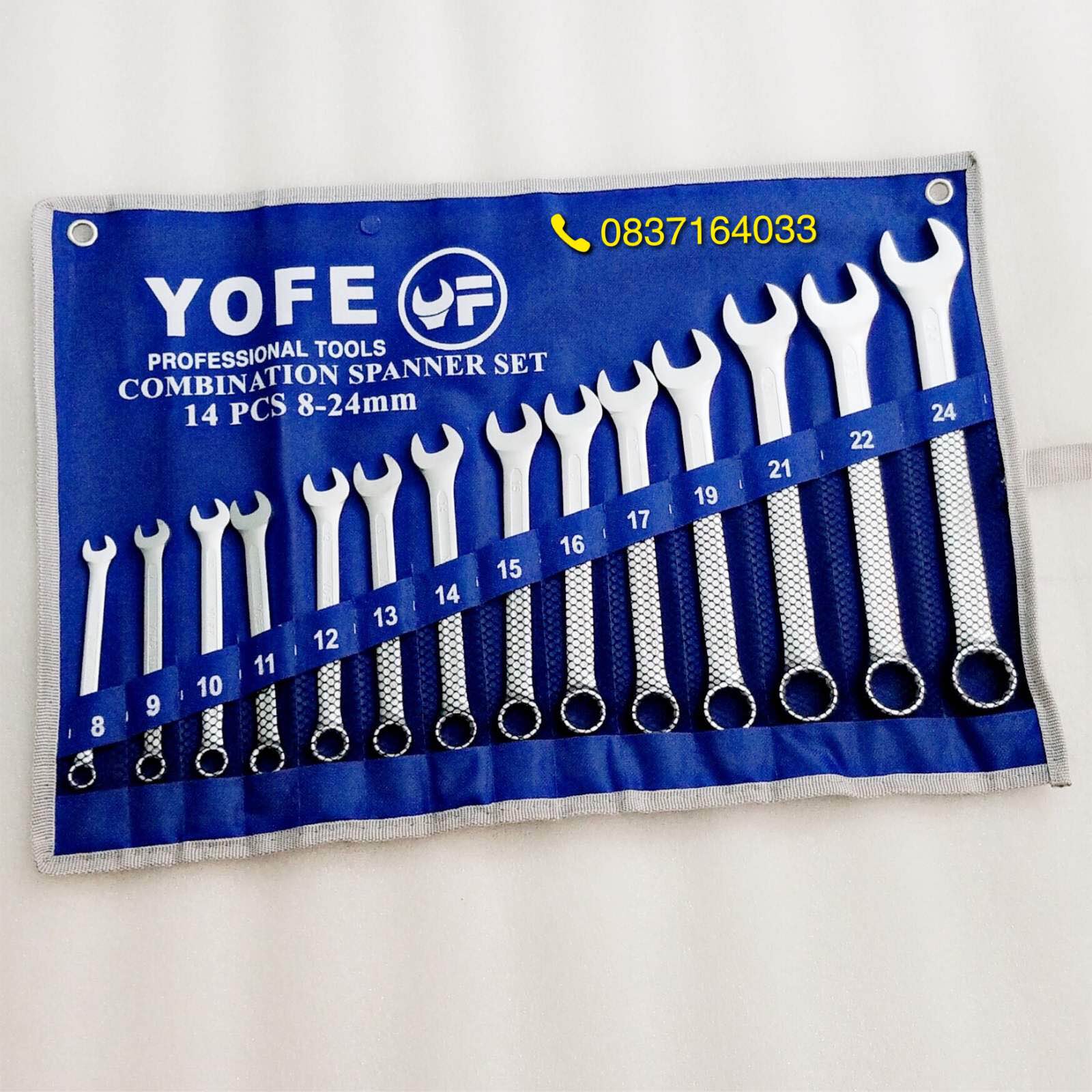 Bộ Vòng Miệng , cờ lê Chính Hãng YOFE 14 Cây Cao Cấp ( 8mm - 24mm)