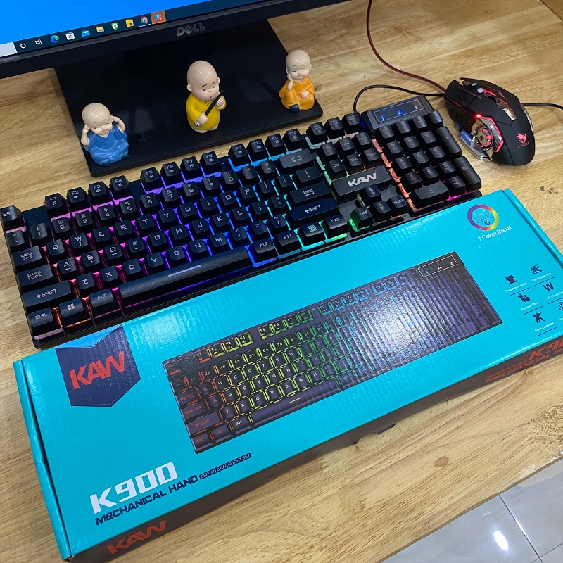 Bàn phím, bàn phím gaming, bàn phím led, ban phím, bàn phím giả cơ có led, phím giả cơ, bàn phím có đèn led, Bộ bàn phím chuyên game K K900 có đèn led giả cơ - Loại xịn chuyên dụng siêu nhạy dành cho game thủ - Bảo hành 12 tháng