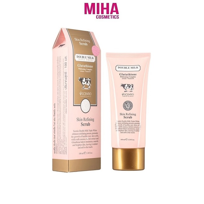 Gel tẩy tế bào chết da mặt và toàn thân scentio beauty buffet double milk triple white 100ml thái lan