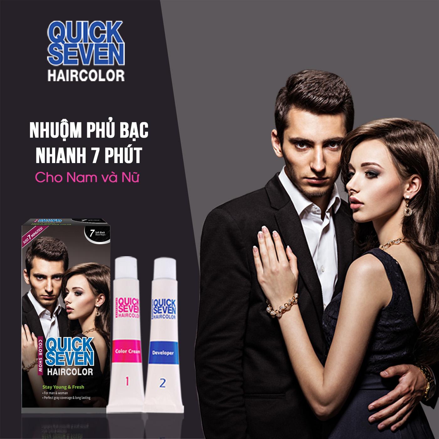 Nhuộm phủ bạc nhanh 7 phút quick seven s7 đen tự nhiên hàn quốc