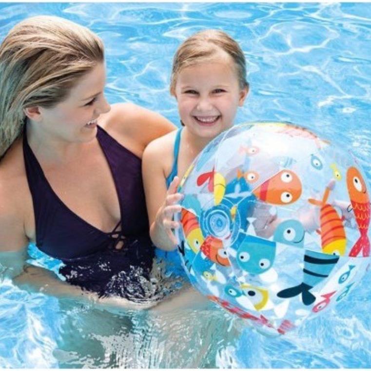 Bóng hơi/Bóng phao bãi biển chính hãng Intex hoạ tiết bắt mắt - QUYENSPORTS