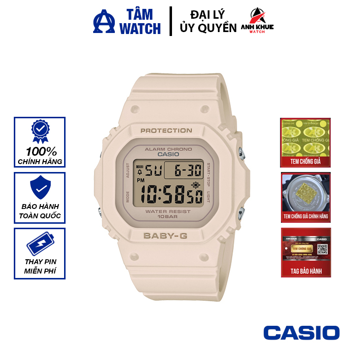 Đồng hồ nữ dây nhựa casio baby-g chính hãng anh khuê bgd-565-4dr