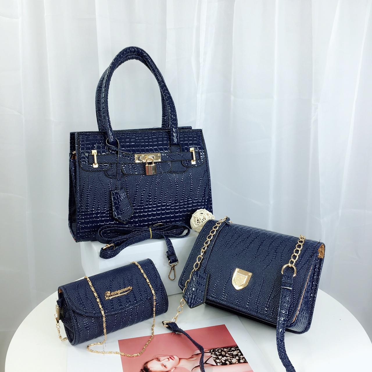 [CÓ VIDEO Bo Hanna] Bộ 3 Túi Xách Nữ HM Da Cá Sấu