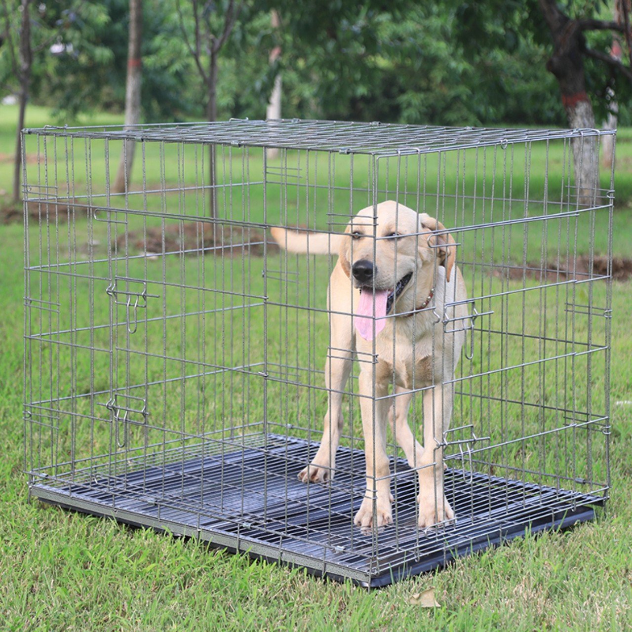 Lồng Thú Gấp Gọn 70x50x60 Có 2 Cửa Có Khay Vệ Sinh