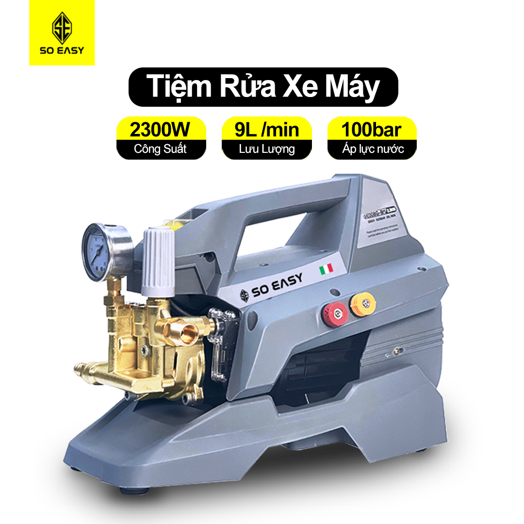 Máy rửa xe công nghiệp mini cao áp tiệm rửa xe máy, động cơ từ, SOEASY 2300W SE008G, may rua xe áp lực cao chống nước, chống quá tải, máy xịt rửa xe áp lực cao xịt rửa xe hơi, xe ôtô