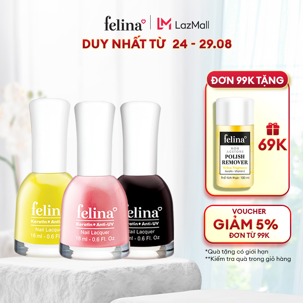 Sơn móng tay Felina 18ml - Màu Mới, Lên Màu Đẹp, Thời Trang