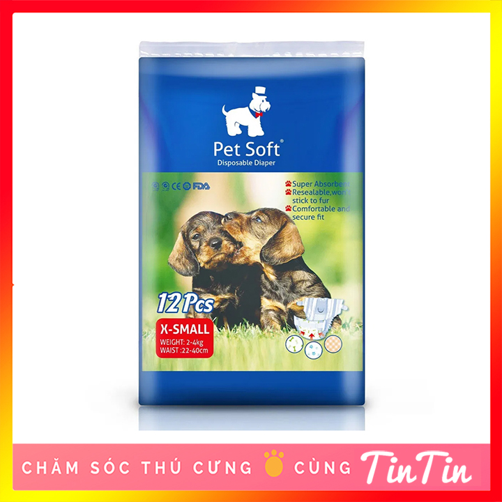 Bỉm tã dành cho thú cưng pet soft bịch 12 chiếc giá rẻ size xs