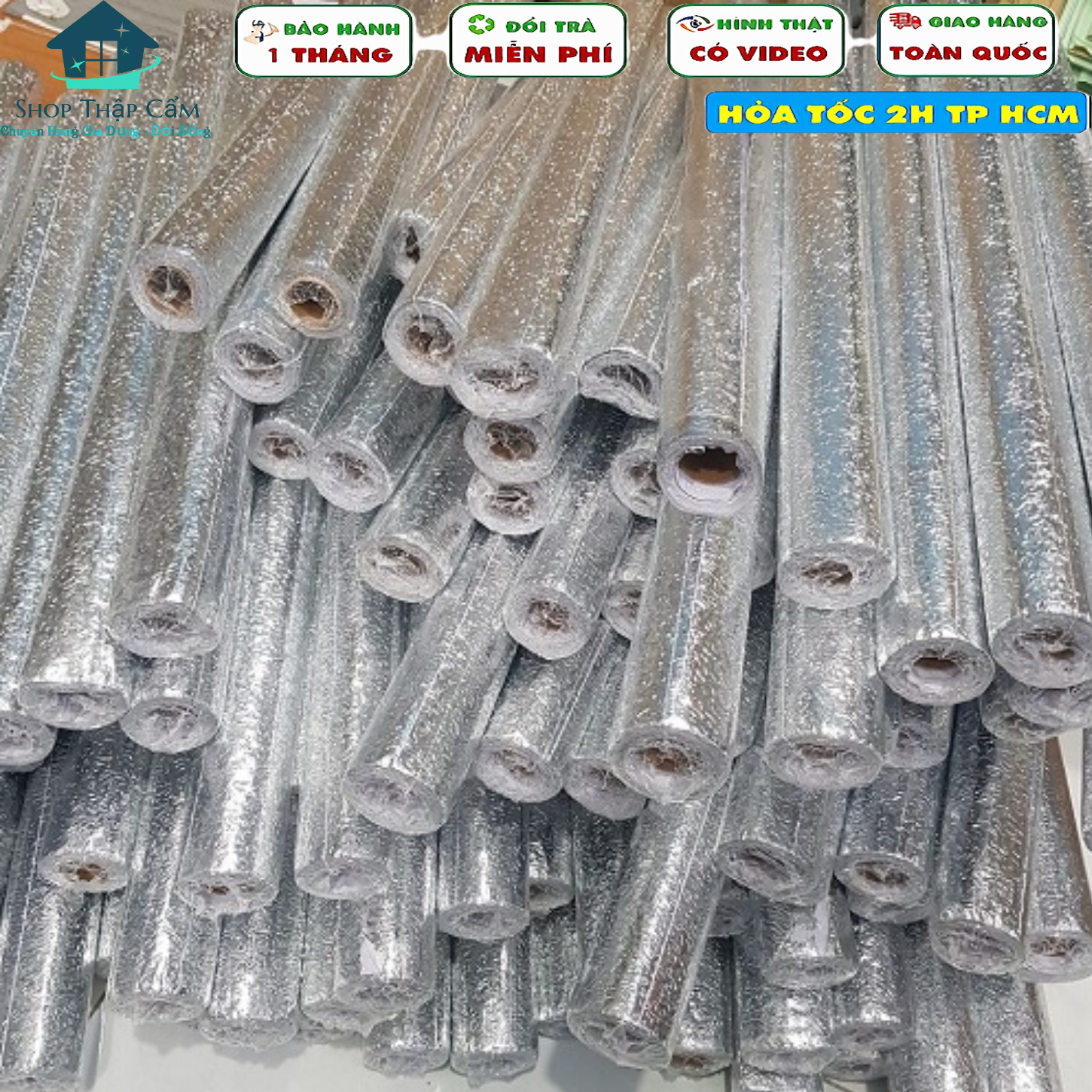 Cuộn giấy bạc dán bếp chống thấm cách nhiệt - Kích thước 60 x 2m