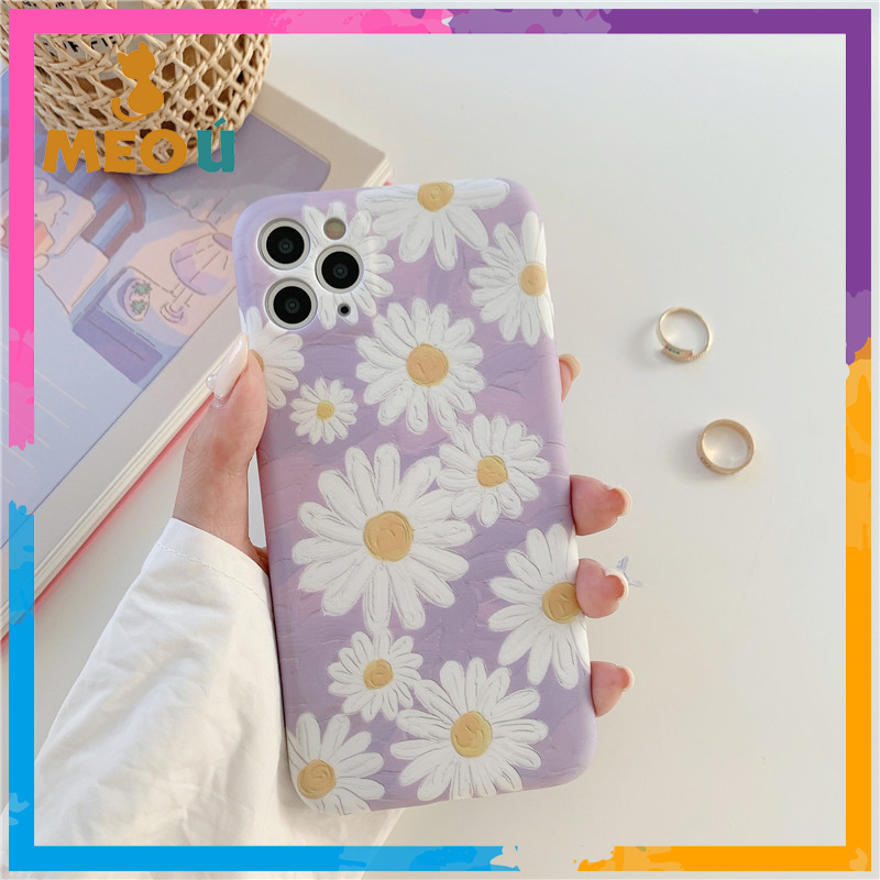 [HCM]Ốp iPhone Hoa Cúc Tím iPhone 7Plus/8Plus/X/Xs Max/11/11 Pro Max - ốp iphone