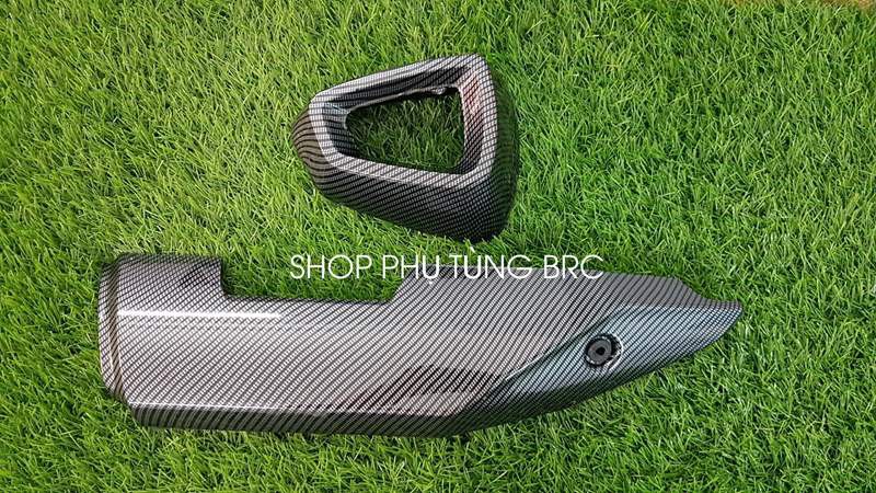 Bộ che pô và che đuôi pô phủ cacbon WINNER X 2019 - 2021, WINNER X V3 2022 ( dùng để thay thế che pô zin )