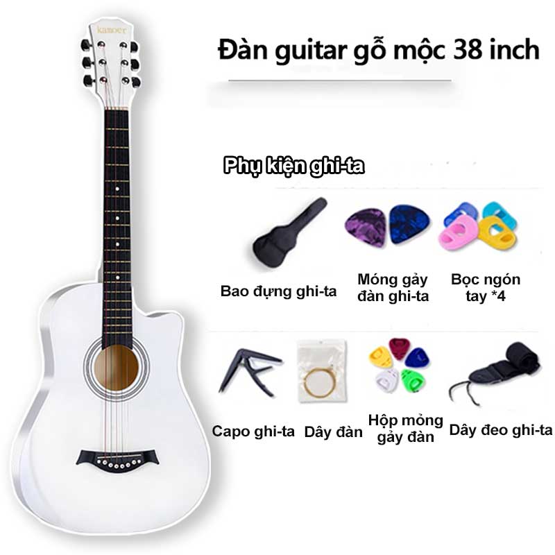 Đàn guitar cho người mới tập đàn guitar 38 inch tập luyện đàn ghi ta,Khẩu âm thanh tự nhiên và chân thật, có độ bền cao, dễ dàng sử dụng cho - 6