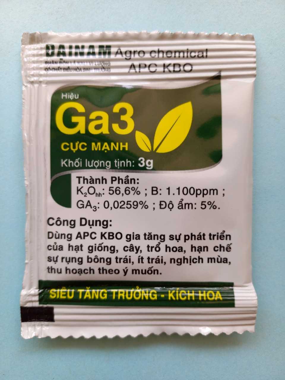 Combo 2 gói GA3  3g  siêu tăng trưởng cho cây trồng