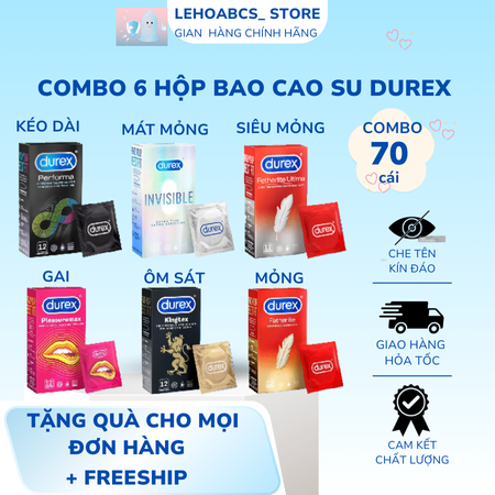 Combo 6 hộp bao cao su Durex hộp lớn