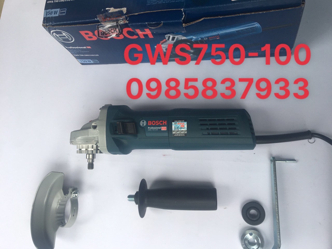 Máy mài góc 750w đá 100 mm chính hãng gws 750-100 chất lượng hàng đầu thế giới độ bền cao